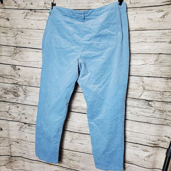CROFT & BARROW PANTS SIZE 24W LIGHT BLUE CORDUROY STRAIGHT LEG MID RISE - Picture 3 of 7